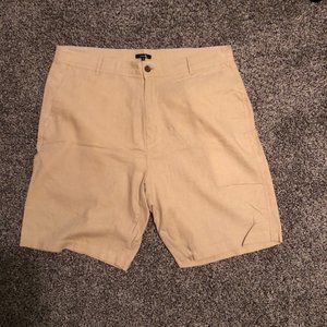 Men's Khaki Linen Shorts Size 38